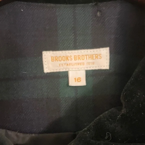 Brooks Brothers Black and Green Plaid Midi Dress - Picture 3 of 4